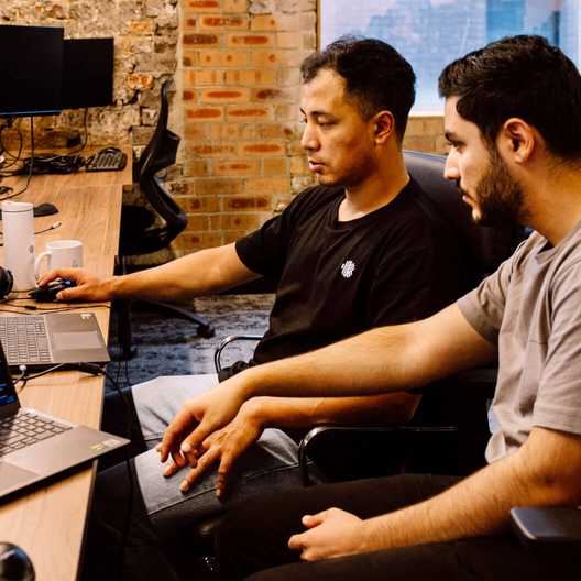 People working at a desk